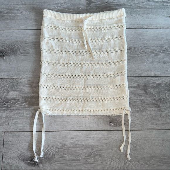 NWT Boohoo Crochet Lace Up Bralet and Skirt Co-ord in White Size Small - Picture 5 of 10